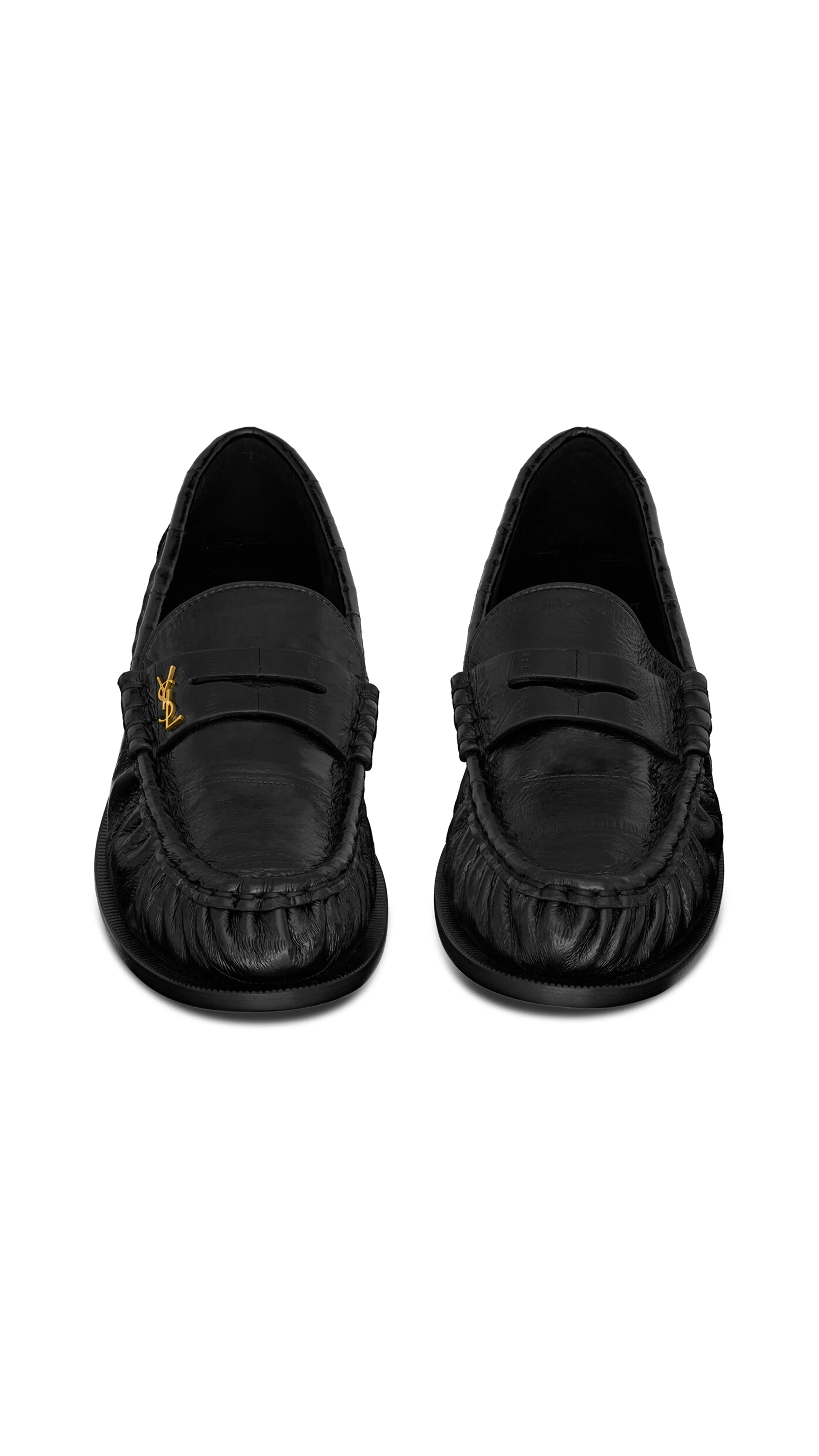 Le Loafer Penny Slippers in Eel - Black