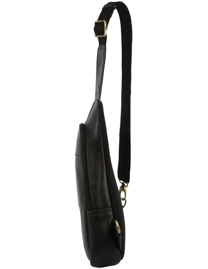 Leather Sling Bag in Black