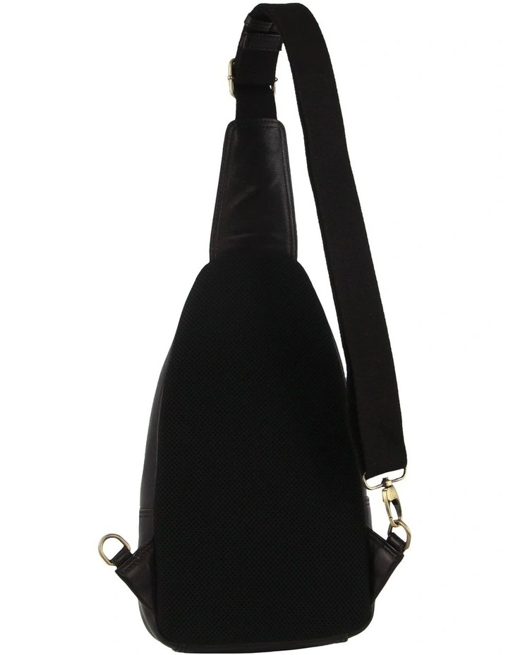 Leather Sling Bag in Black