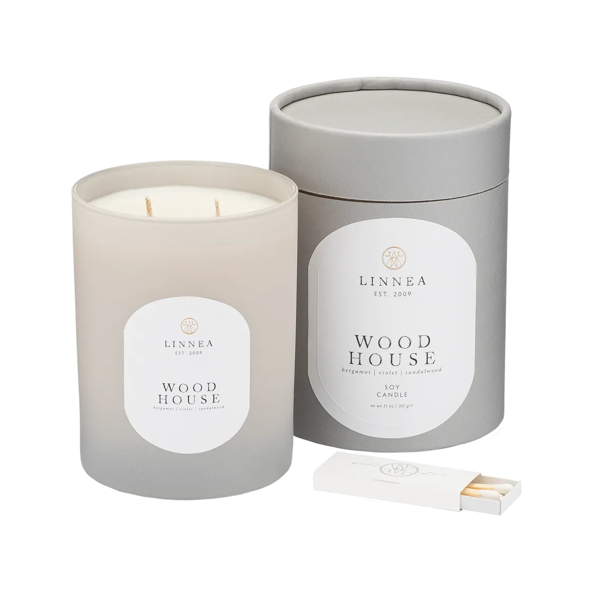 Linnea Wood House Two Wick Candle