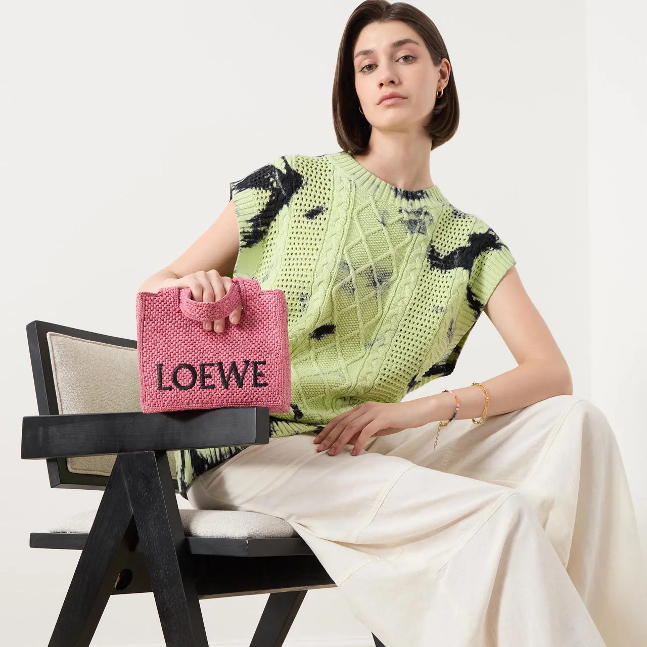 LOEWE PAULAS IBIZA 2024 Font Logo Mini Tote Bag - Sunset Pink