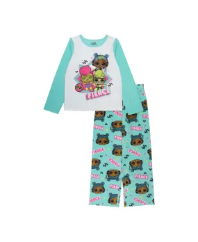 Lol Surprise! Big Girl's Top and Pajama 2 Piece Set Blue Size 10