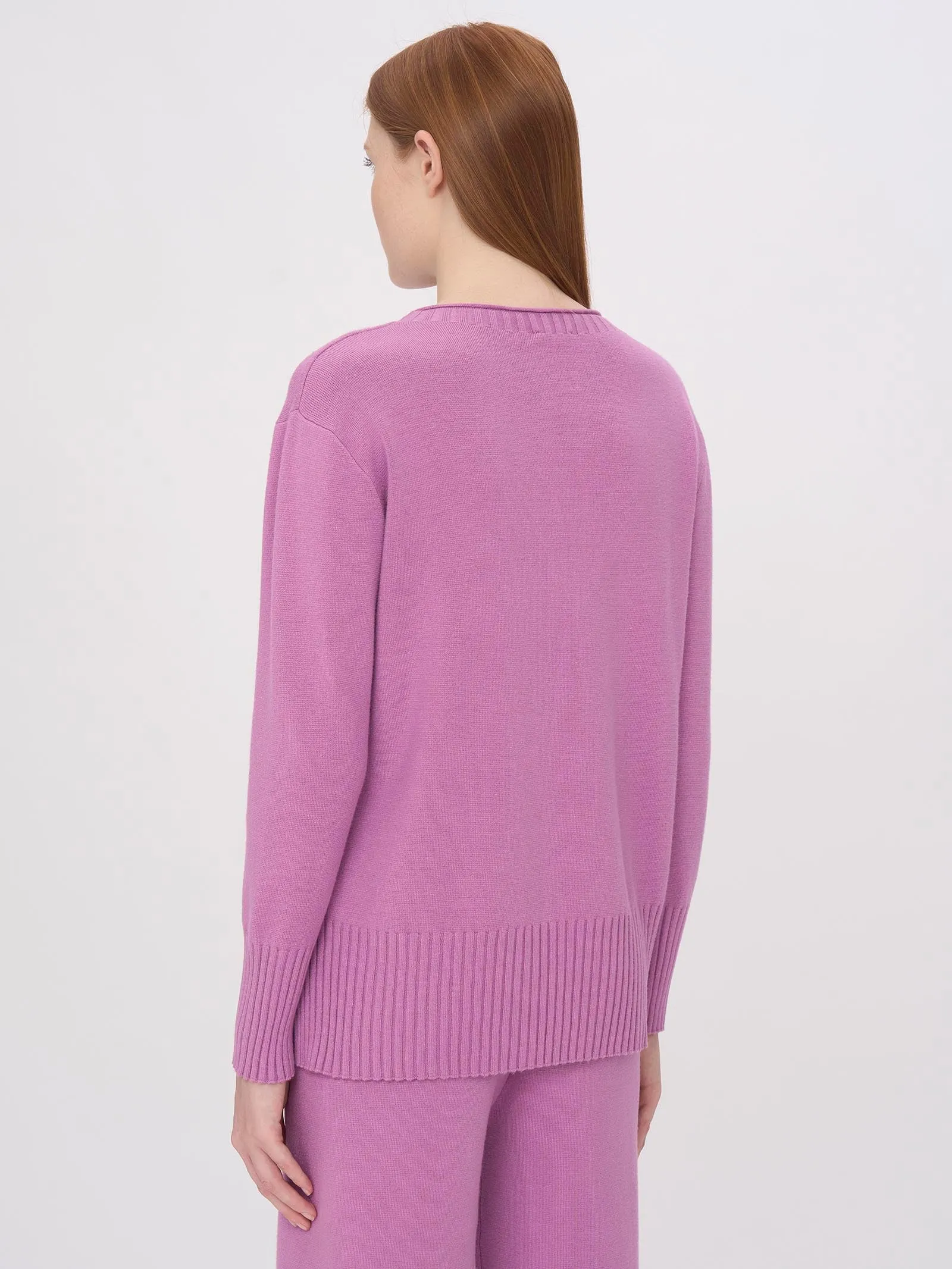 Maglia girocollo in filato Super Soft - Mulberry