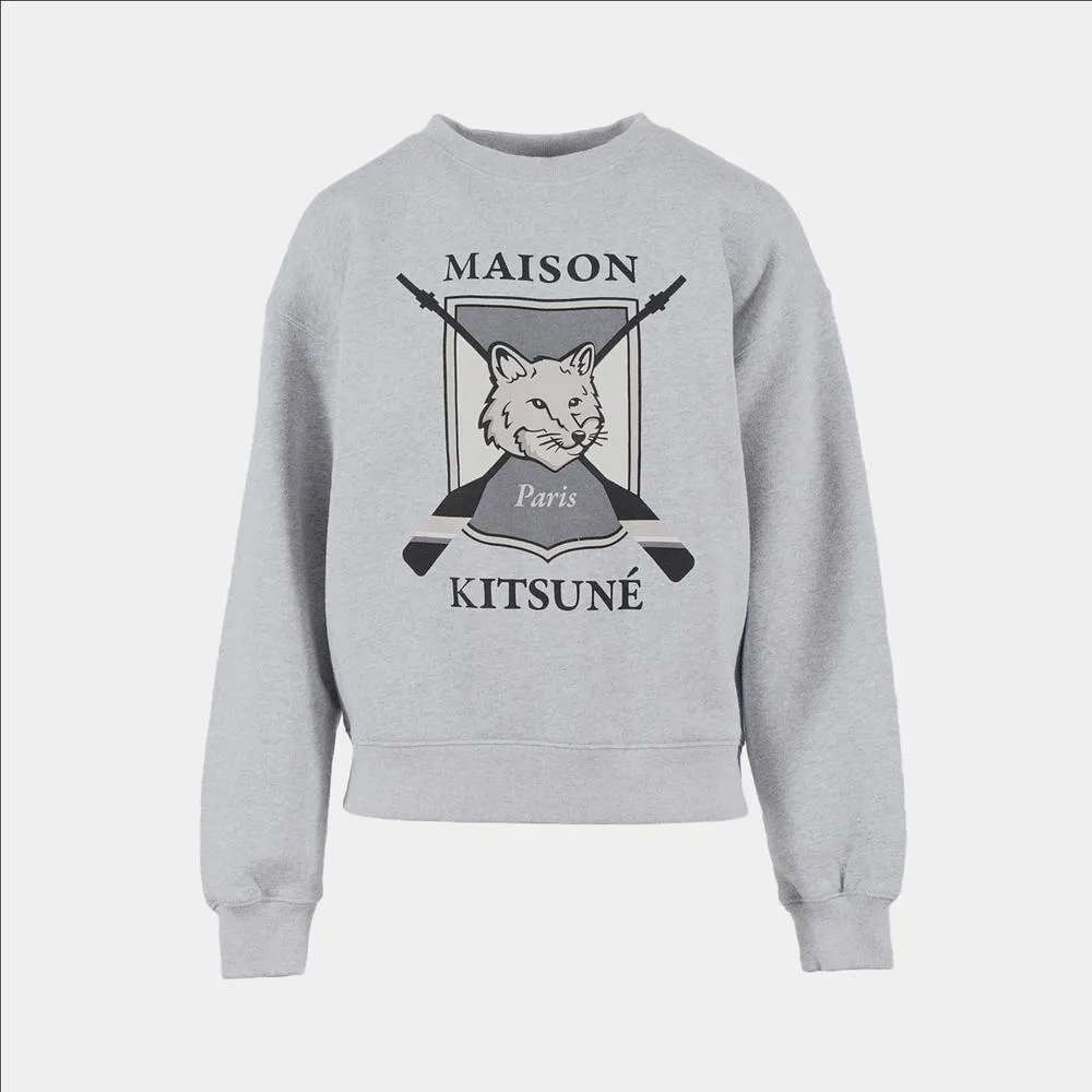 MAISON KITSUNE  |Crew Neck Unisex Street Style Long Sleeves Plain Cotton Logo