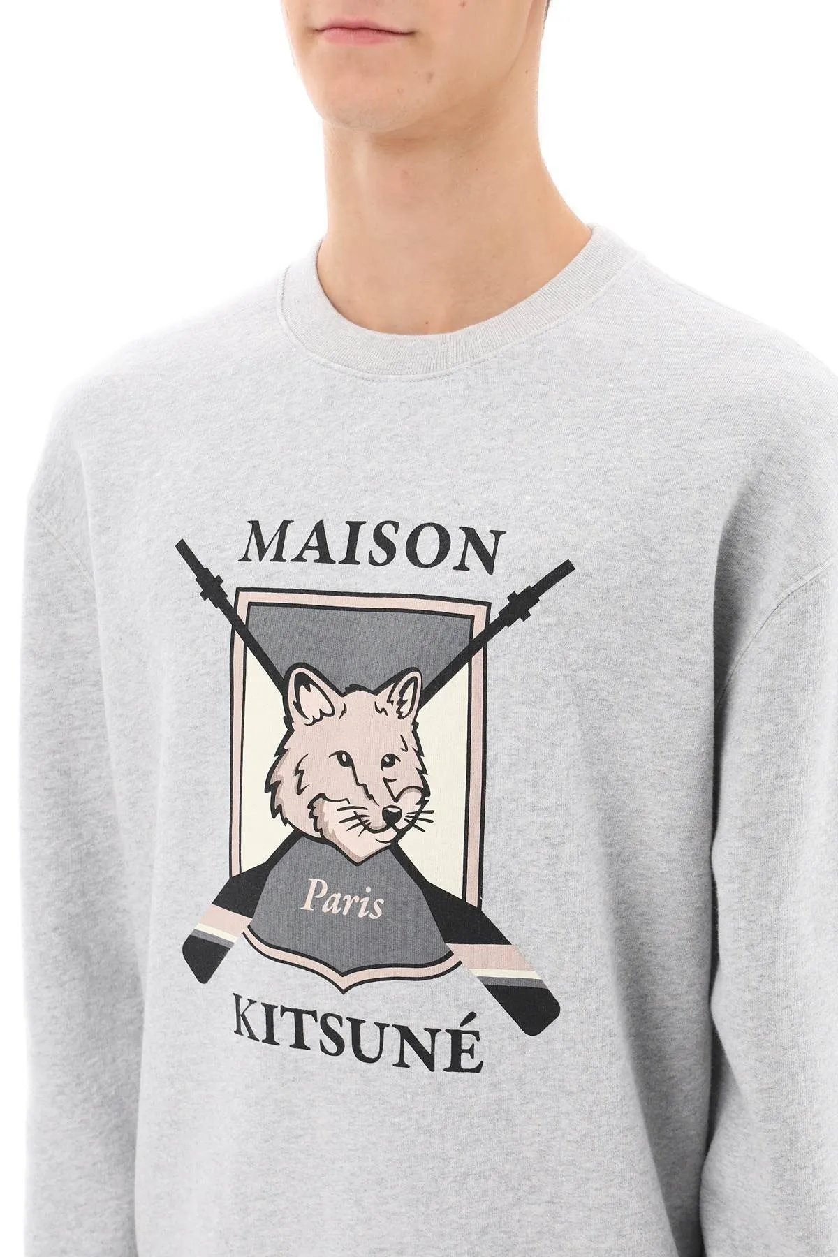 MAISON KITSUNE  |Crew Neck Unisex Street Style Long Sleeves Plain Cotton Logo