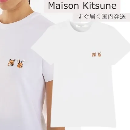 MAISON KITSUNE  |Crew Neck Unisex Street Style Plain Cotton Short Sleeves