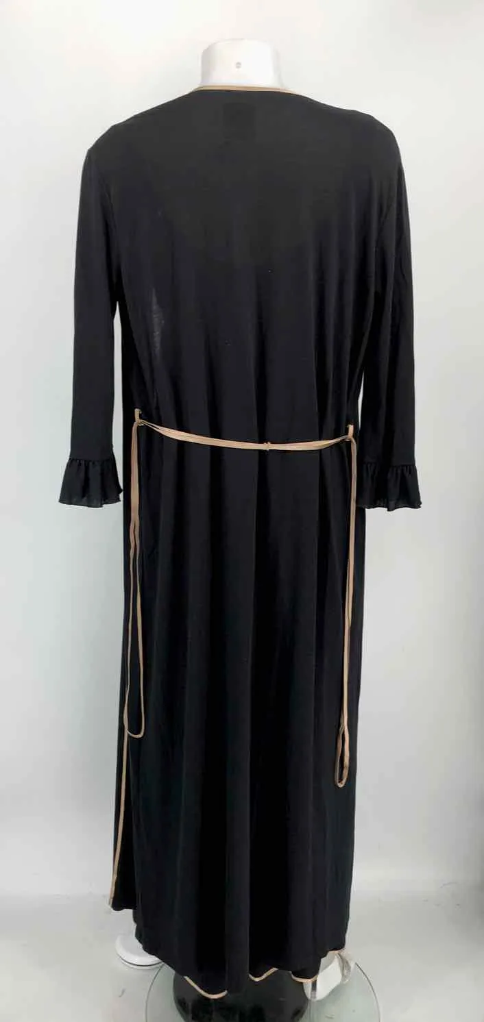 MARY JO BRUNO Black Beige Maxi Size SMALL (S) 2 Pc Nightie