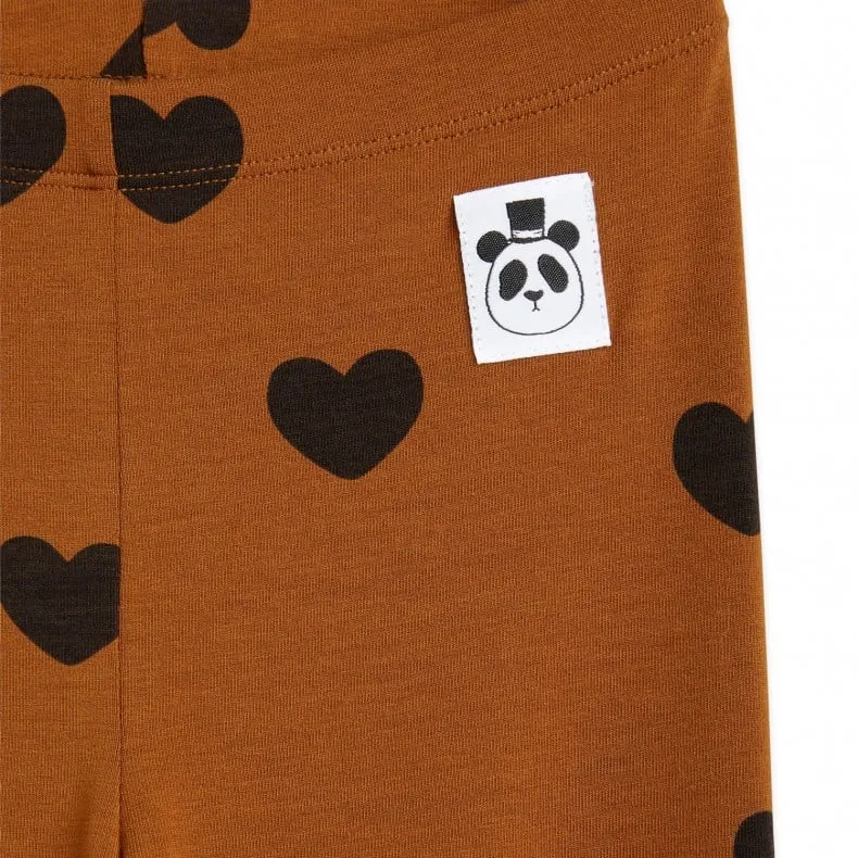 Mini Rodini Basic Hearts Leggings (Brown)