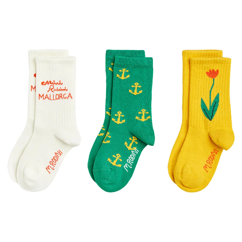 Mini Rodini Child Mallorca Set of 3 Socks Multicolour