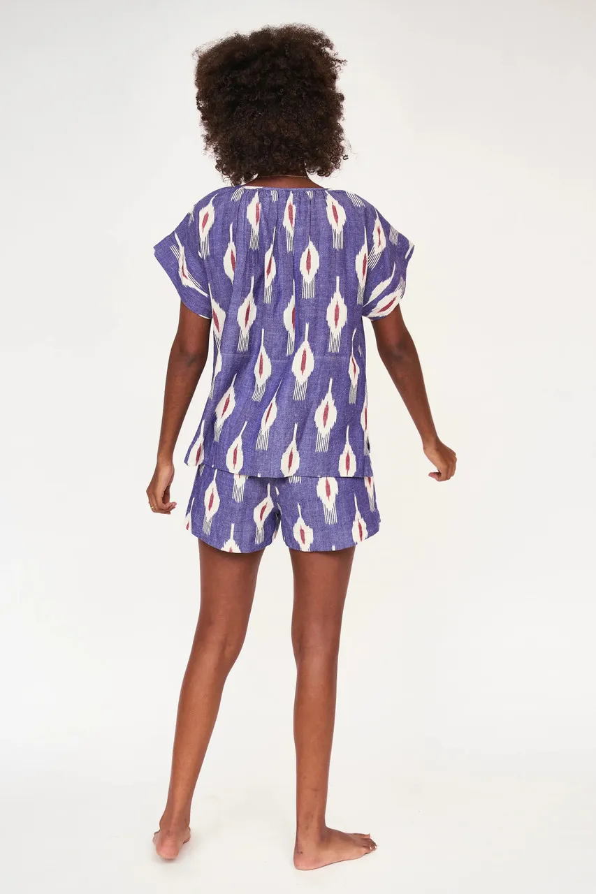 Mirth Pajama Short Set, Nautical Ikat