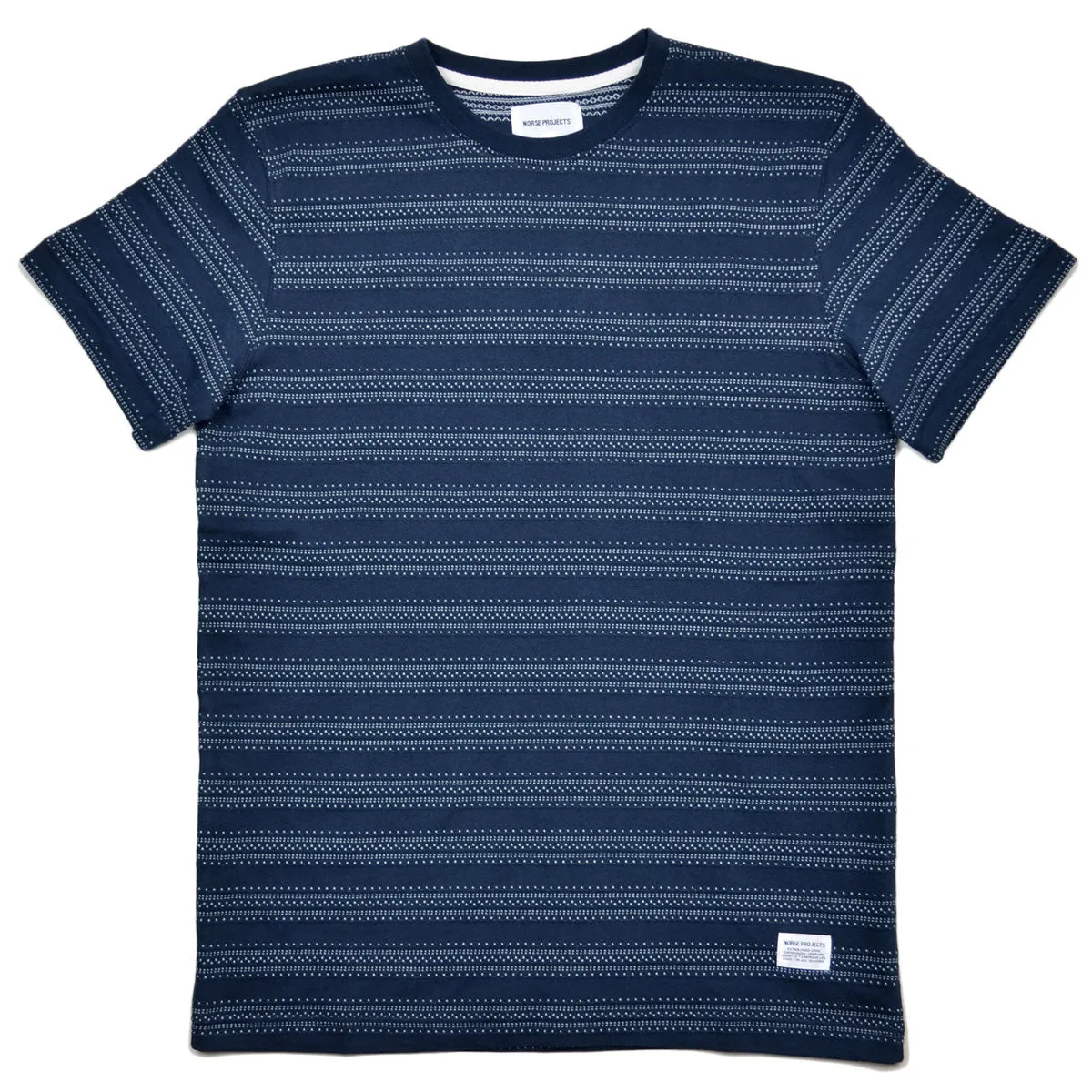 Norse Projects - Niels Texture Stripe T-shirt - Dark Navy