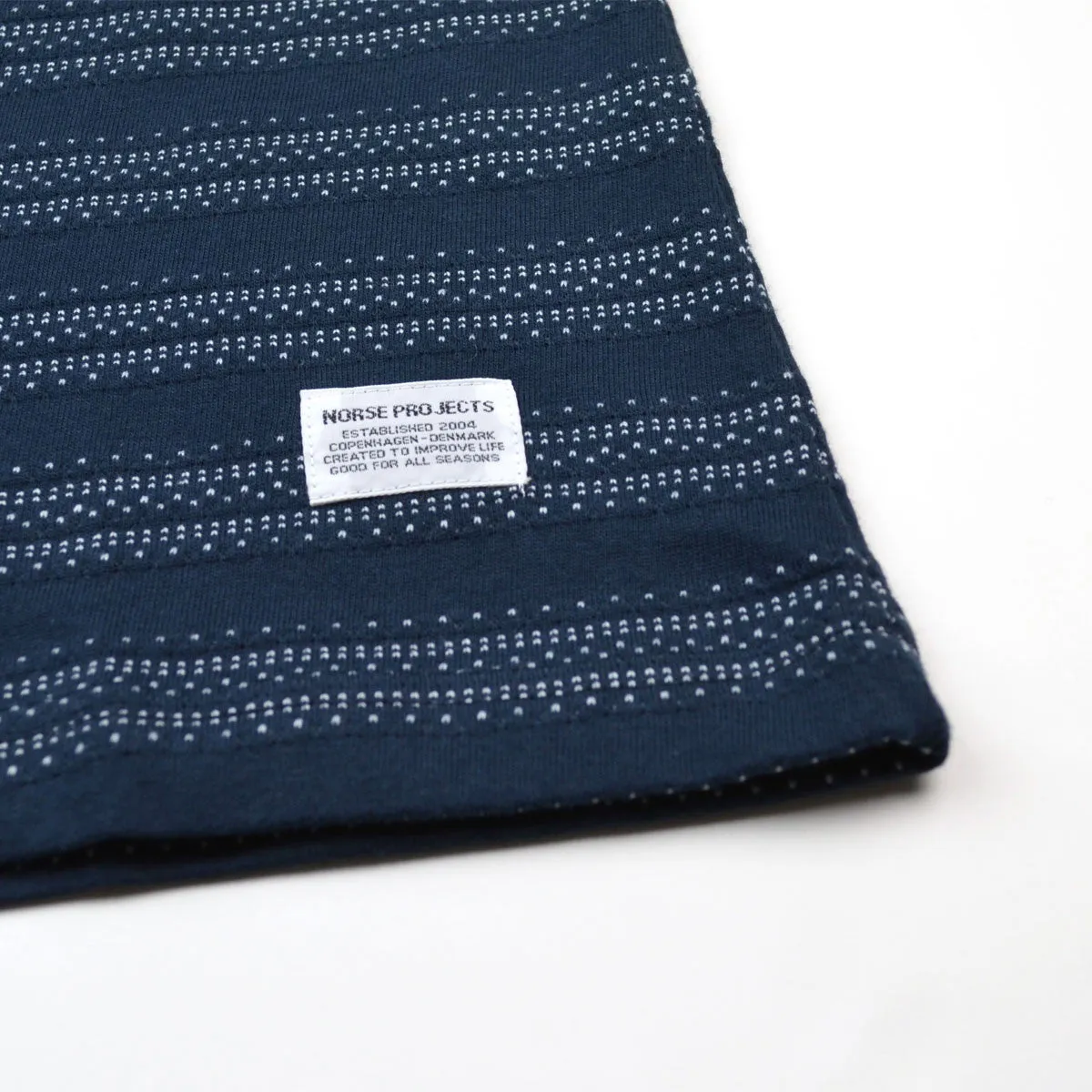 Norse Projects - Niels Texture Stripe T-shirt - Dark Navy