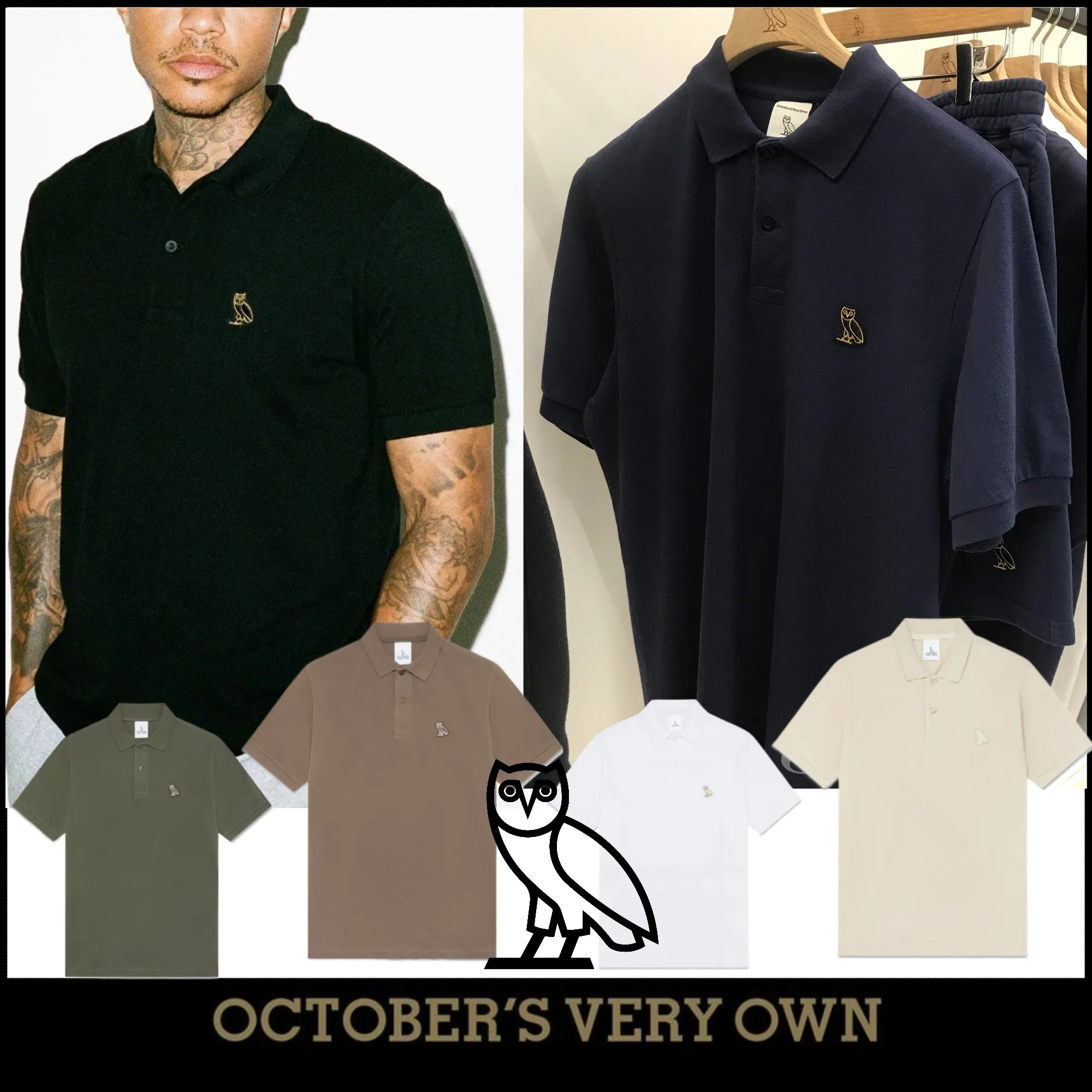 OCTOBERS VERY OWN  |Street Style Plain Cotton Short Sleeves Logo Loungewear