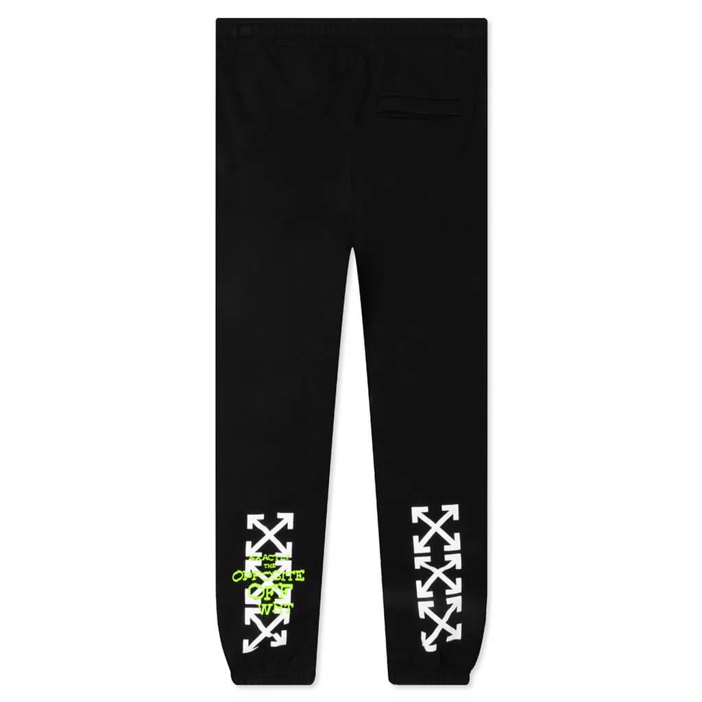 Opposite Arr Slim Sweatpants - Black/Lime