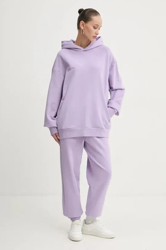 Pangaia cotton joggers violet color smooth