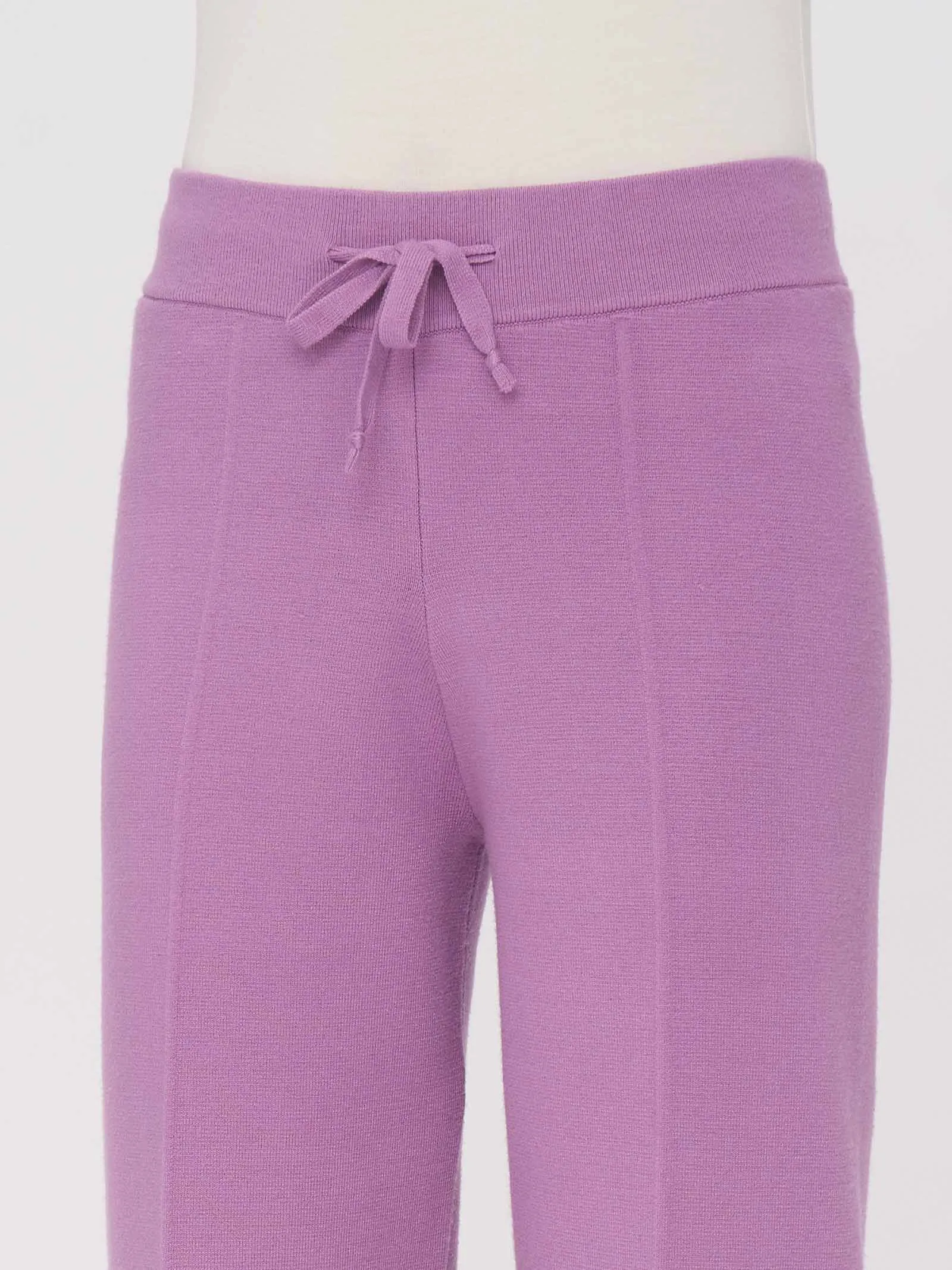 Pantalone a gamba larga in filato Super Soft - Champignon