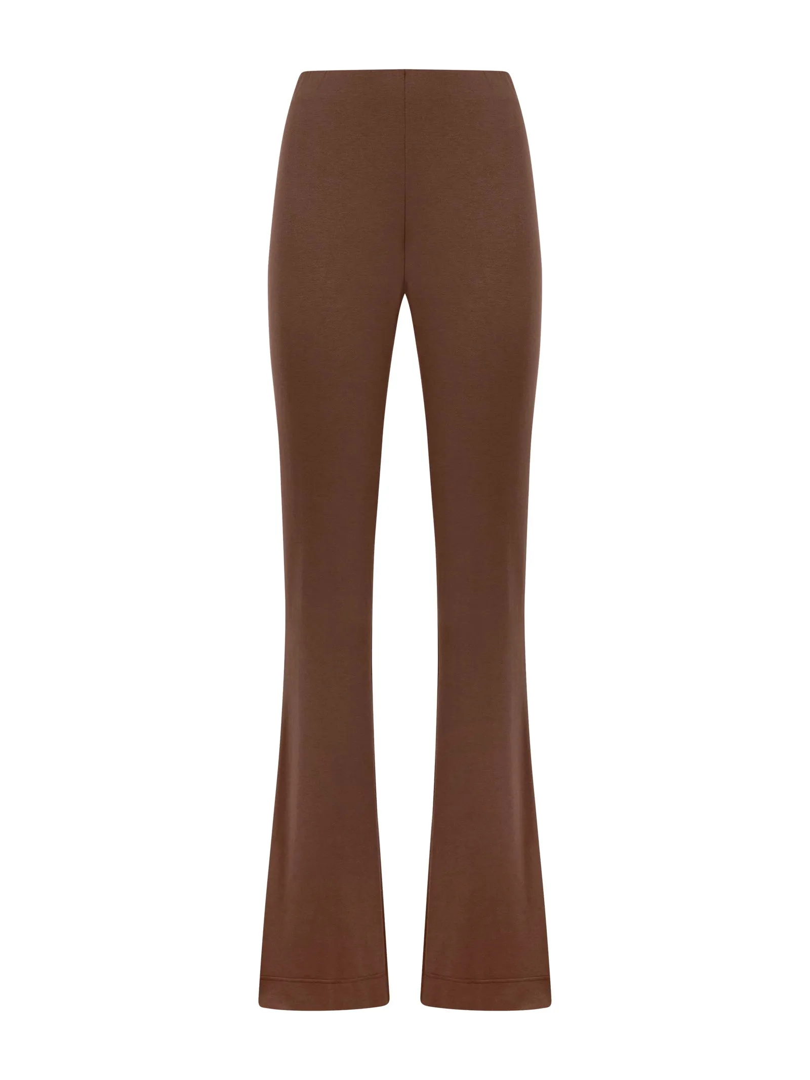 Pantalone Flare in jersey di viscosa crêpe - Cappuccino