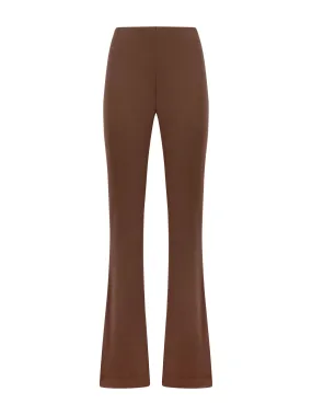 Pantalone Flare in jersey di viscosa crêpe - Cappuccino