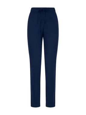 Pantalone in jersey di viscosa crêpe - Bleu