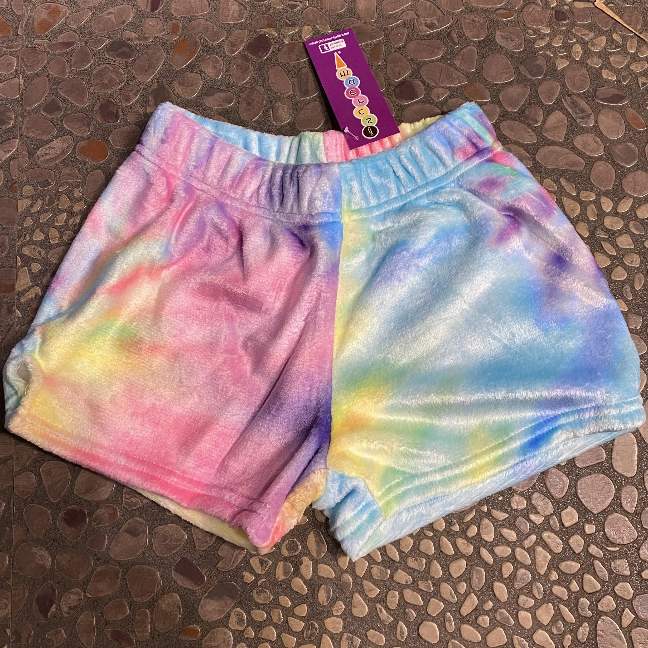 Pastel Tie Dye Plush Short