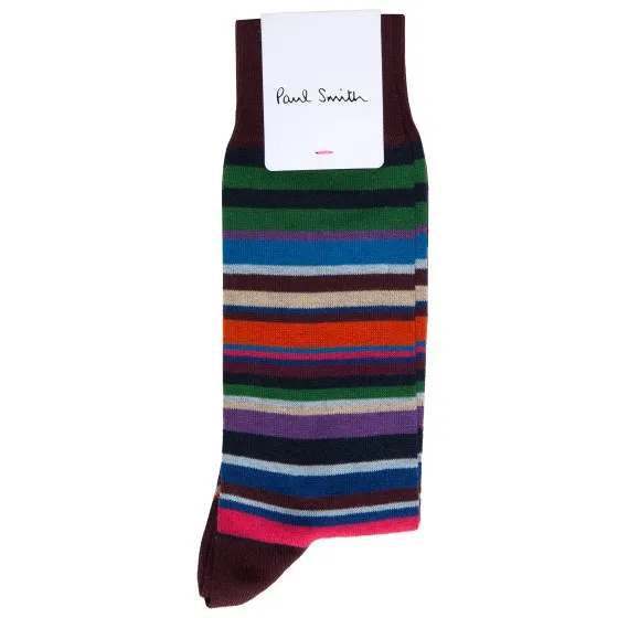 Paul Smith Curtis Stripe Socks Burgundy