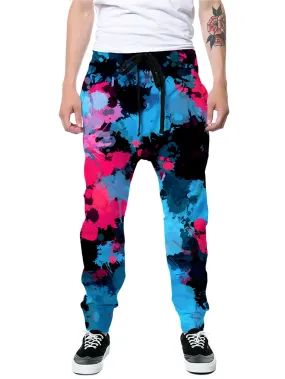 Pink and Blue Paint Splatter Joggers (Clearance)