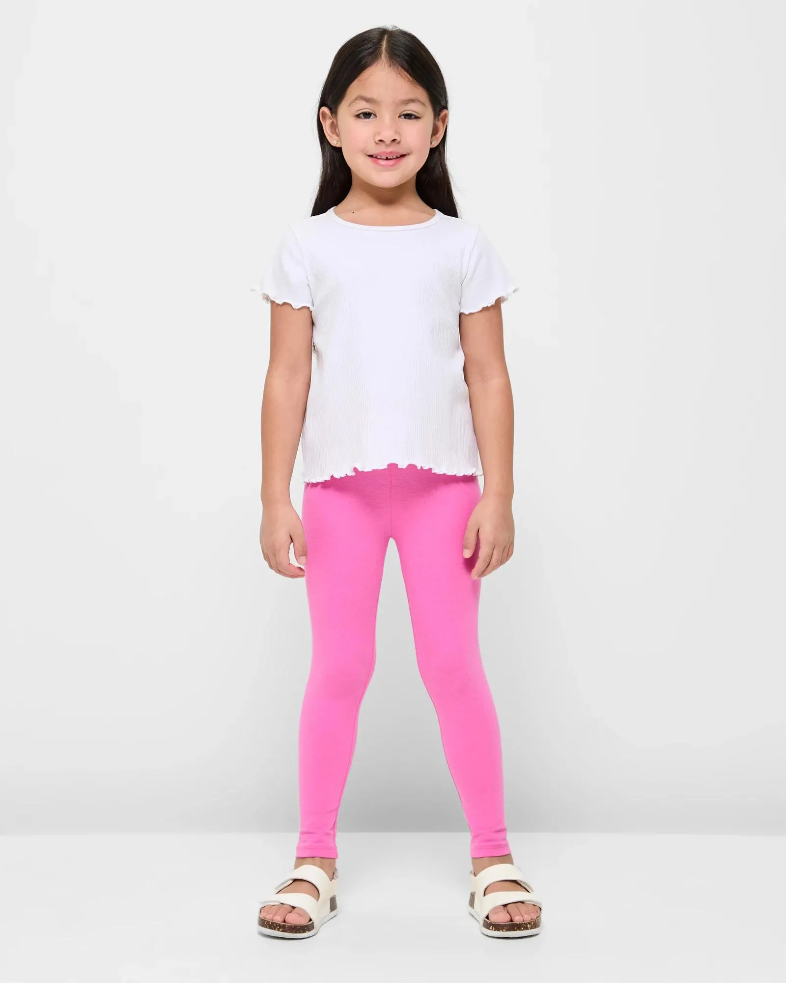 popular  Organic Cotton Girls Core Leggings - Bright Pink