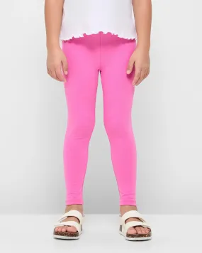 popular  Organic Cotton Girls Core Leggings - Bright Pink