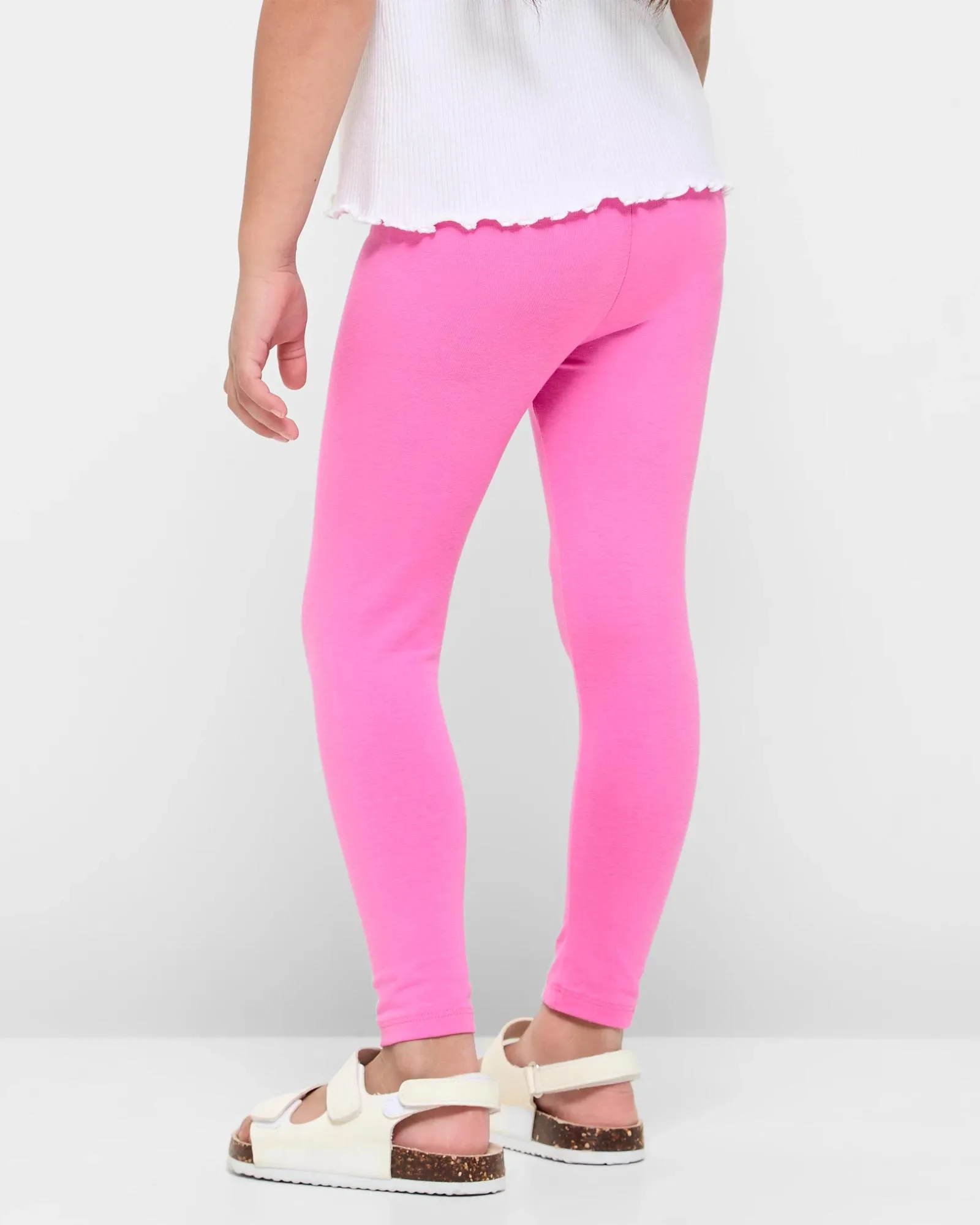 popular  Organic Cotton Girls Core Leggings - Bright Pink