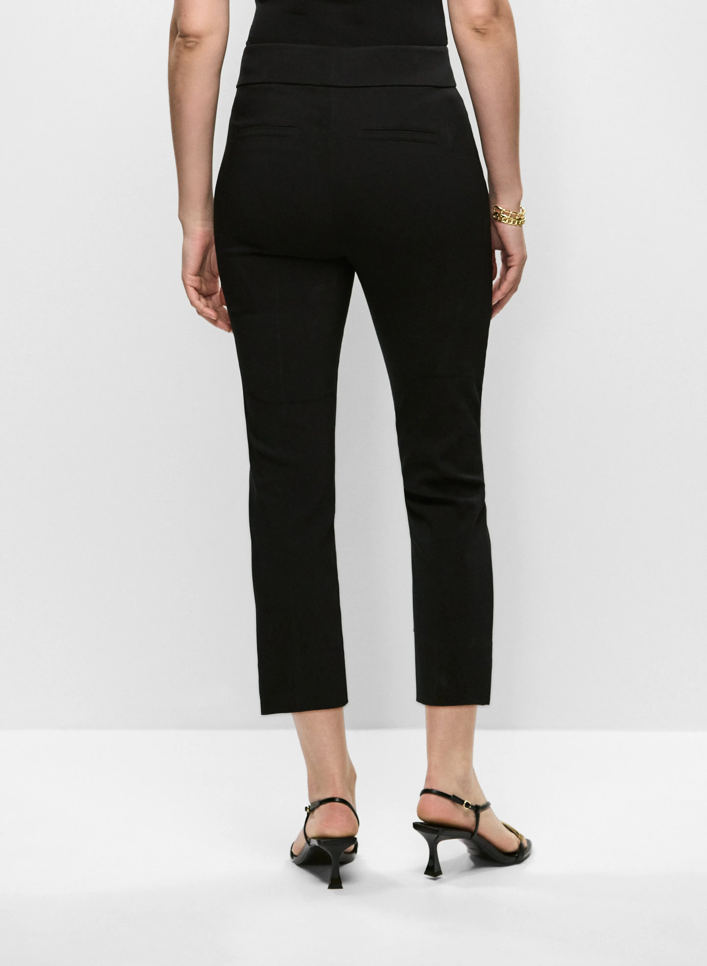 Pull-On Slit Hem Capris