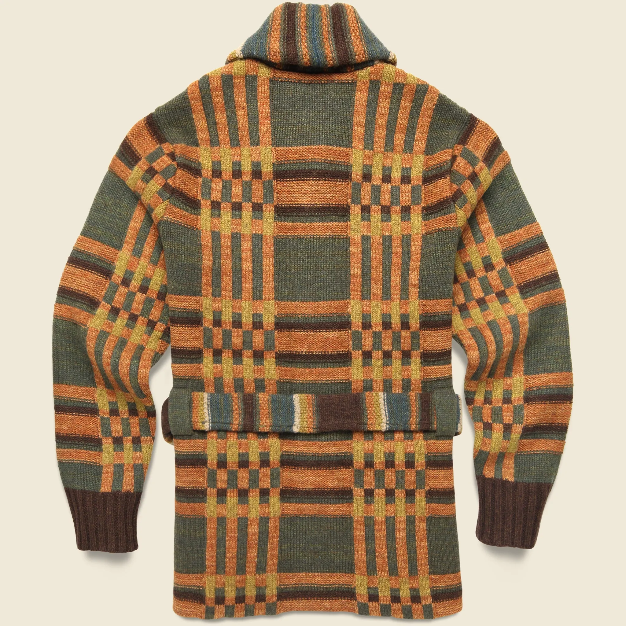 Ranch Shawl Cardigan - Green/Brown/Multi