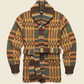 Ranch Shawl Cardigan - Green/Brown/Multi