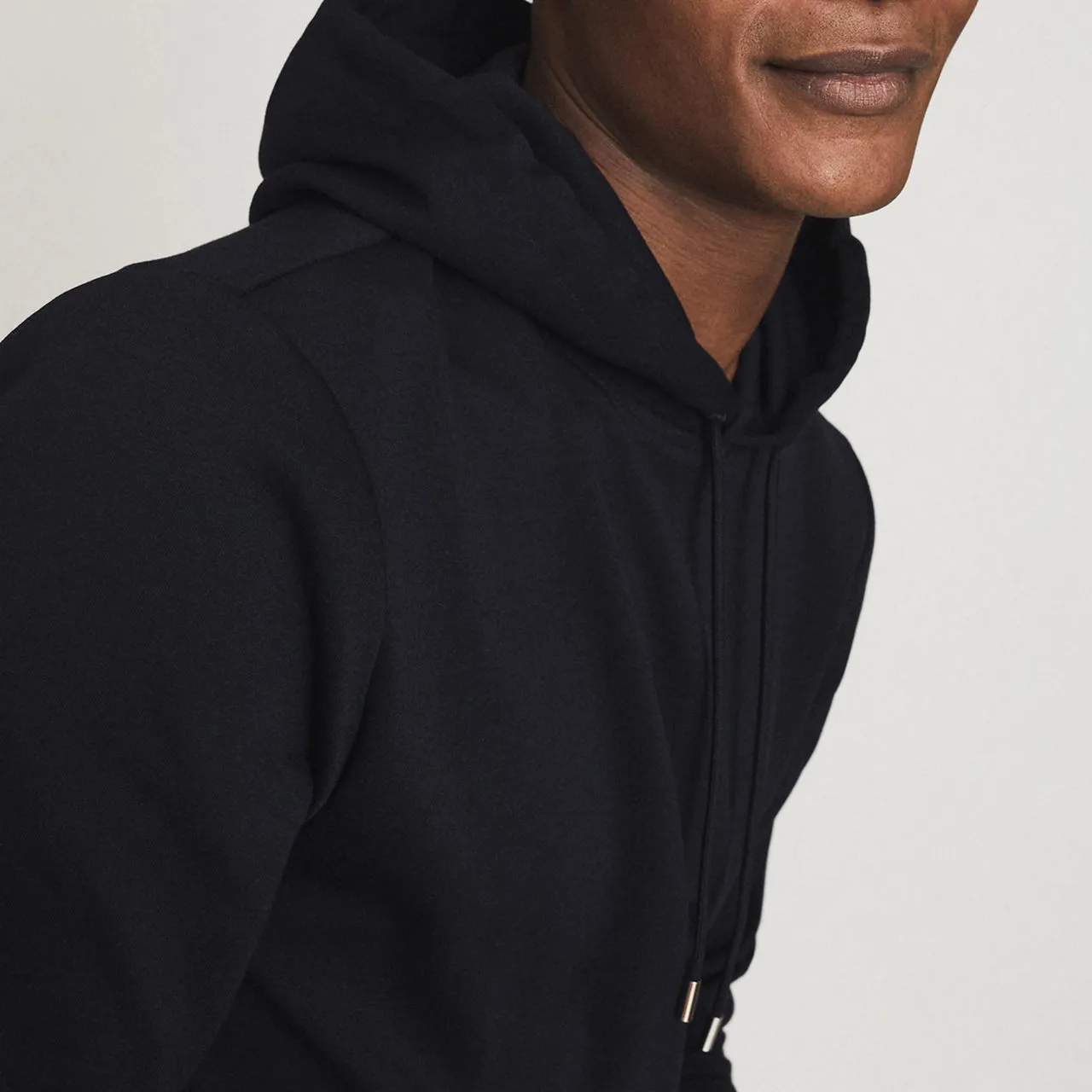 REISS Fabien Loungewear Interlock Hoodie - Blue