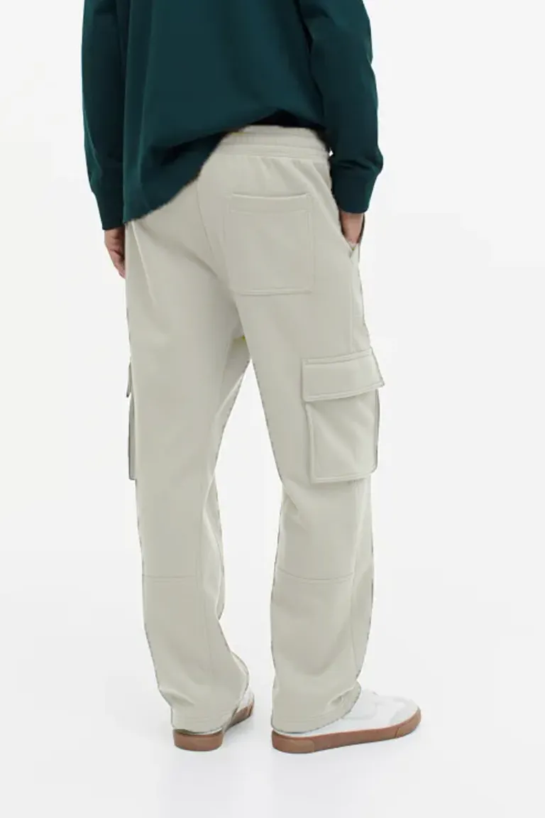 Relaxed Fit Cargo joggers For Men Off white