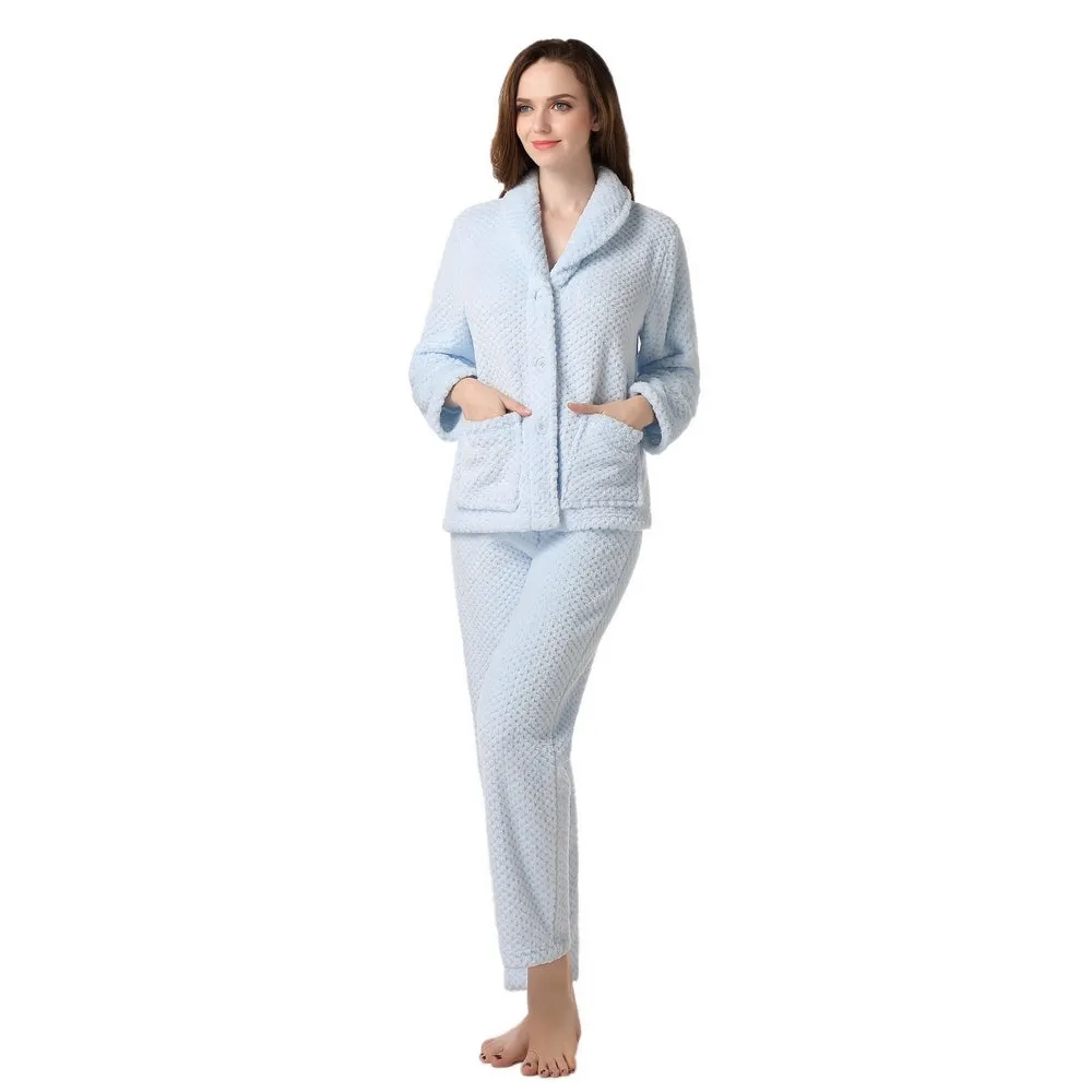 RH Women's Pajama Set Soft and Warm Fleece Two-Piece Set Lounge Sleep RHW2503