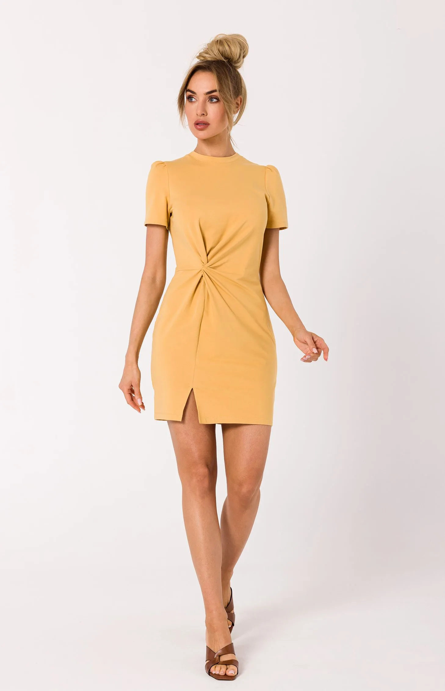 Robe mini jaune miel