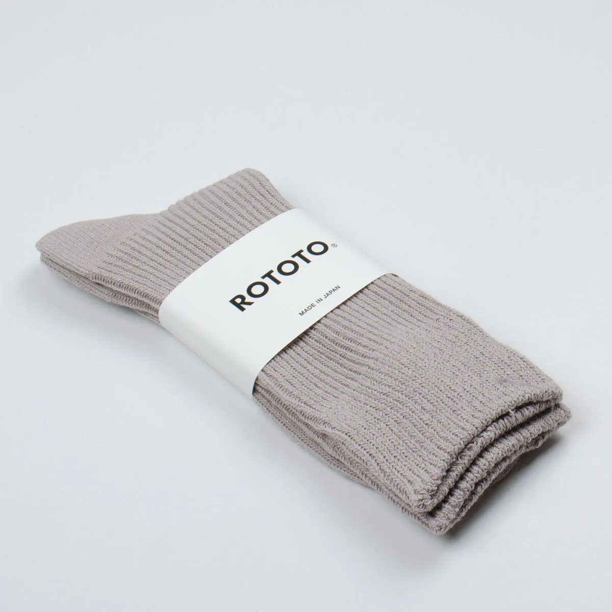 RoToTo - Recycled Cotton Ribbed Crew Socks - Gray