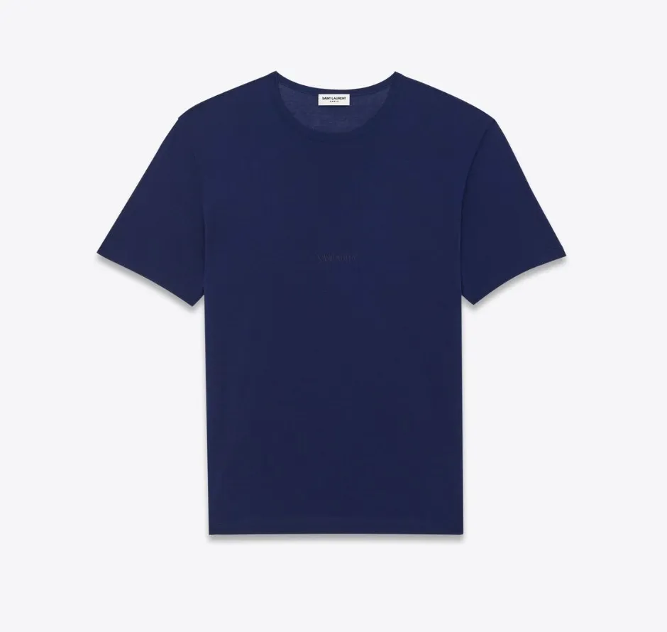 Saint Laurent  |Crew Neck Unisex Street Style Plain Short Sleeves Logo