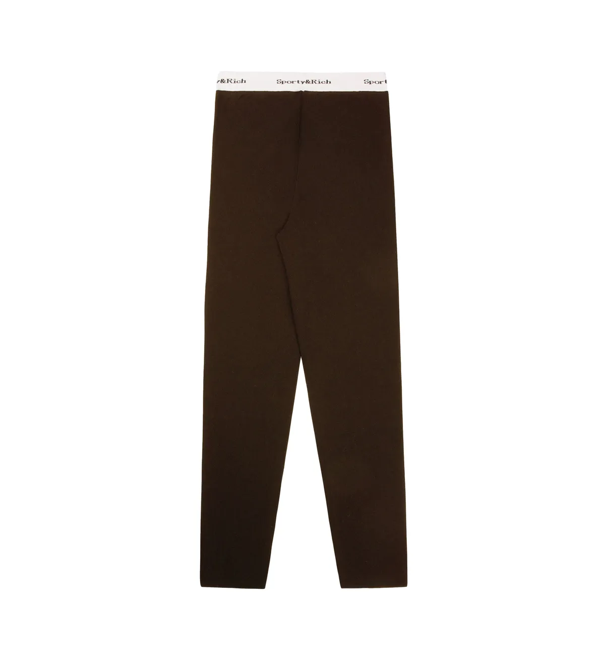 Serif logo knitted leggings - Brown