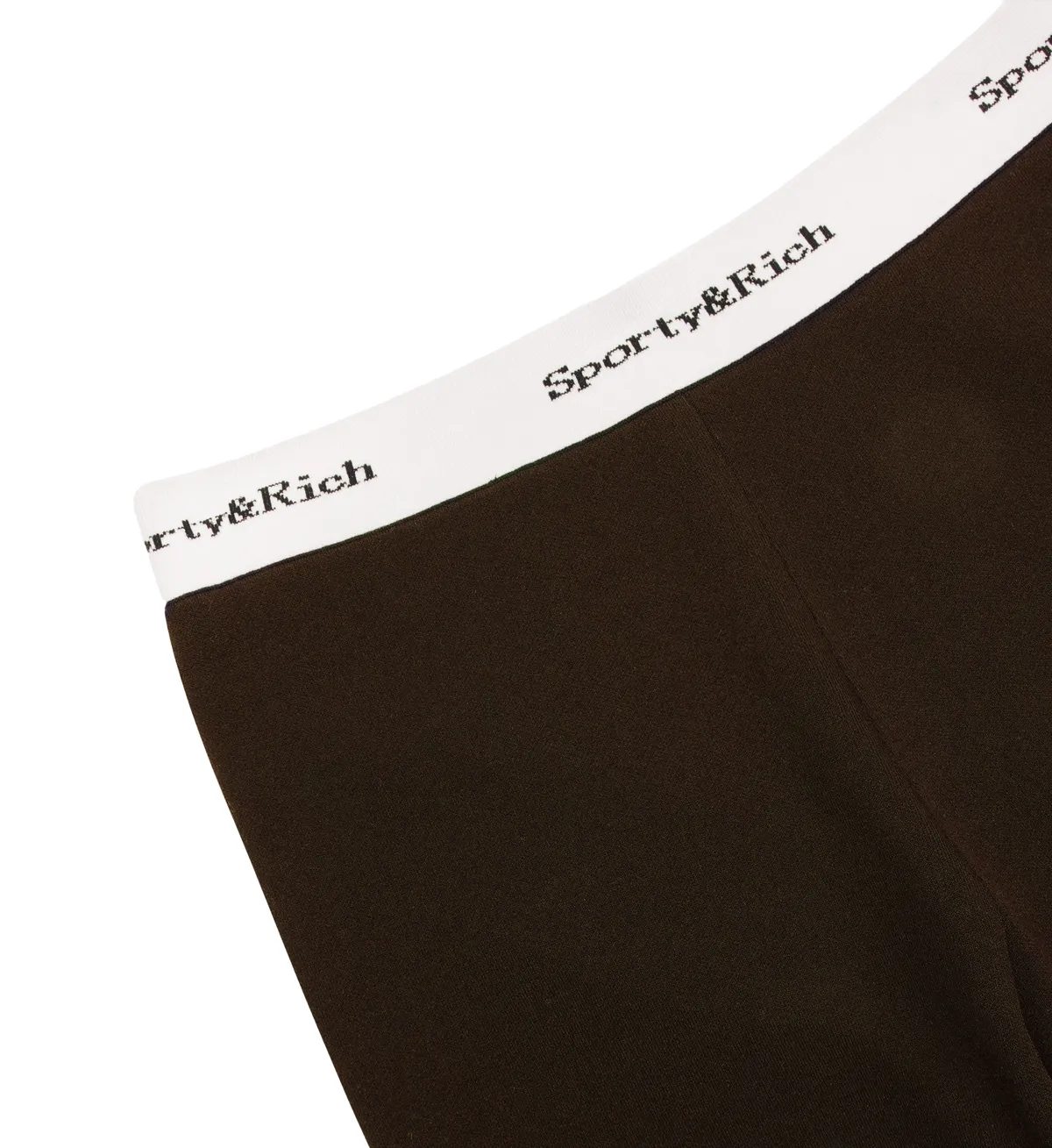 Serif logo knitted leggings - Brown