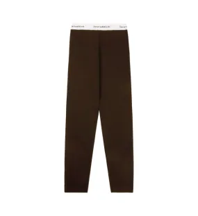 Serif logo knitted leggings - Brown