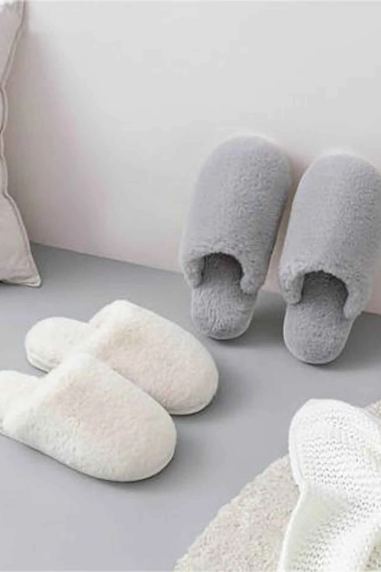 Solid Color House Plush Slippers