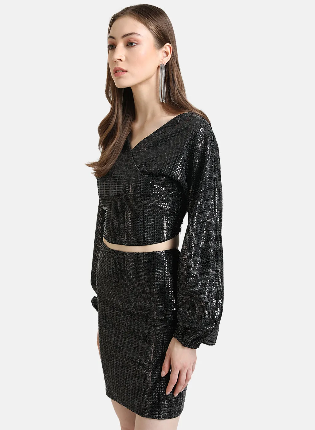 Stick-On Sequin Crop Top