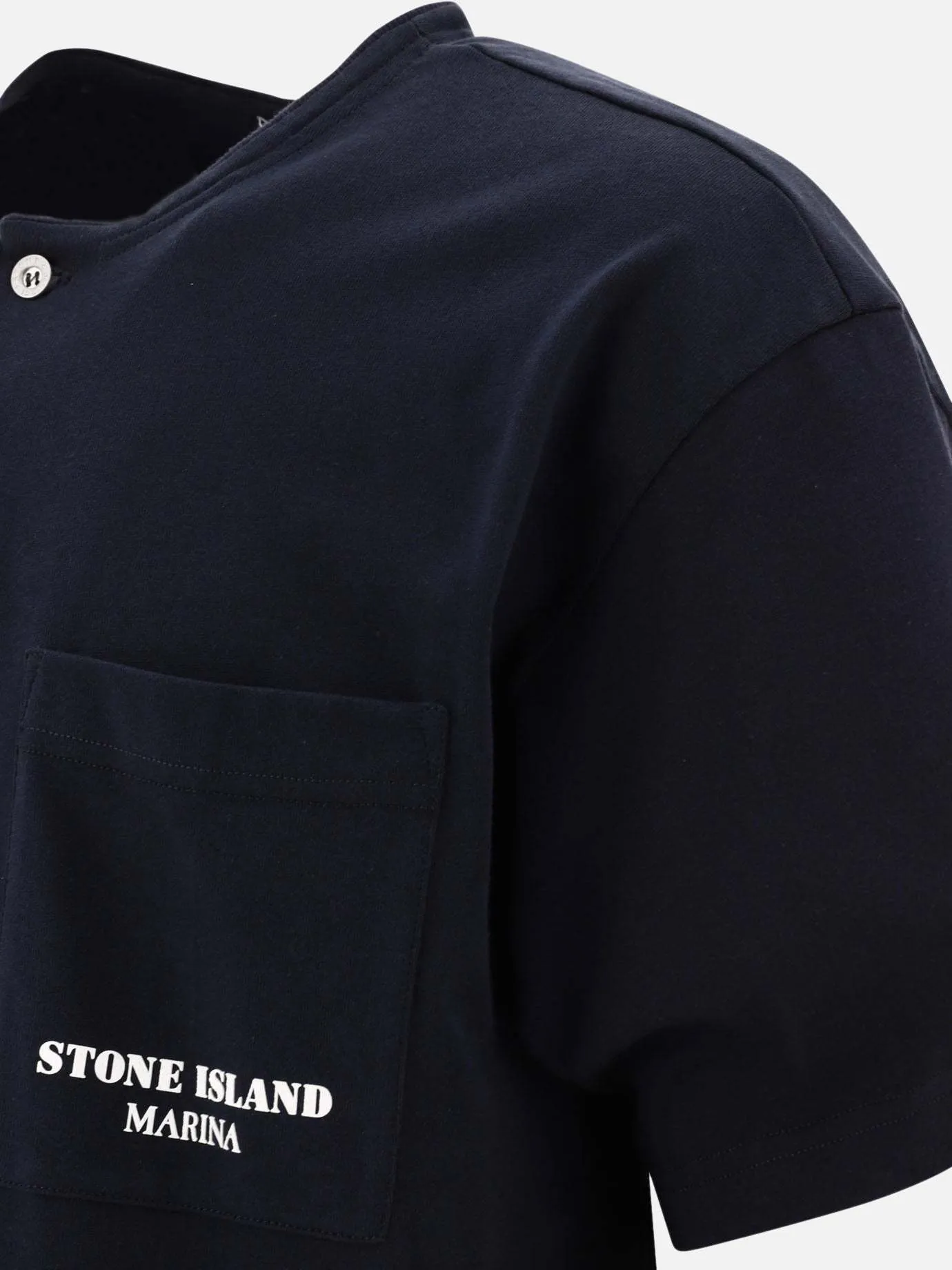 STONE ISLAND  |Unisex Henry Neck Street Style Plain Cotton Short Sleeves