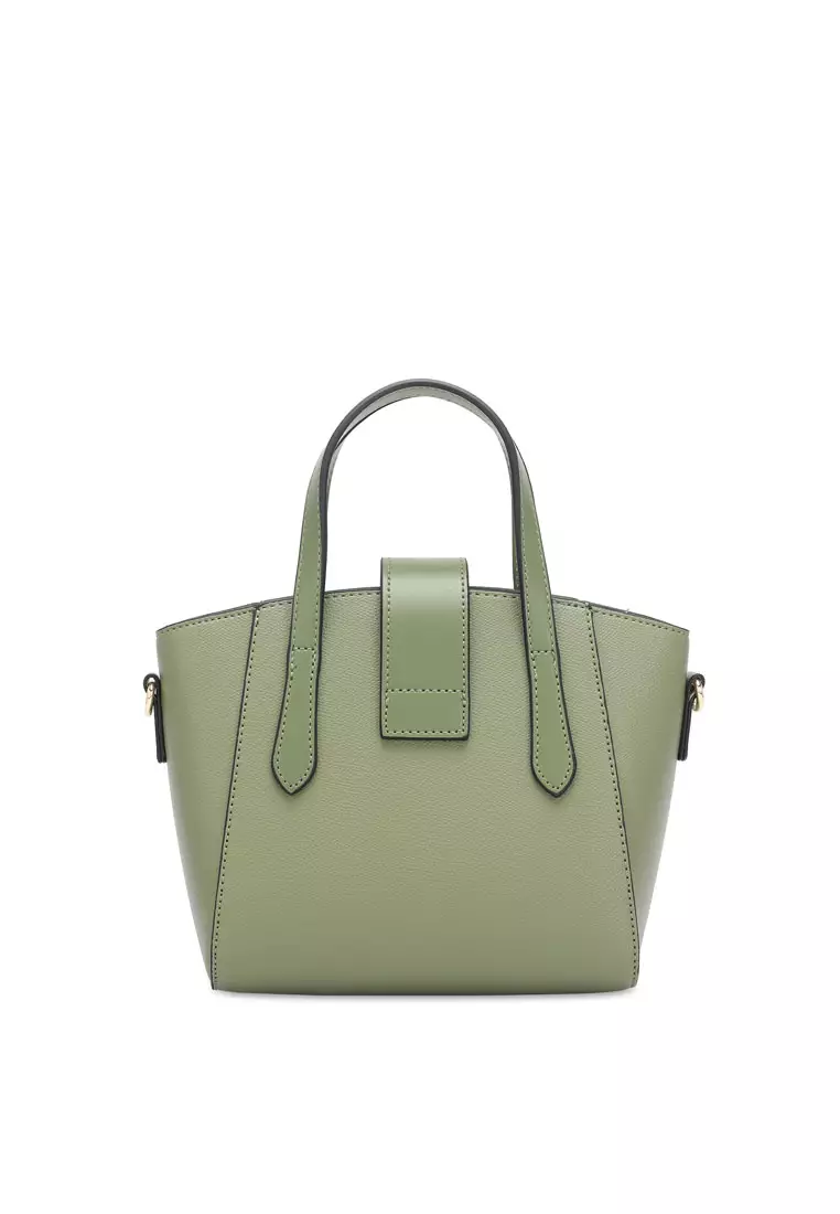 Swiss Polo Women's Twist Lock Top Handle Bag / Sling Bag / Crossbody Bag - Green