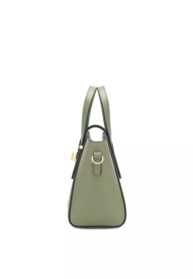 Swiss Polo Women's Twist Lock Top Handle Bag / Sling Bag / Crossbody Bag - Green