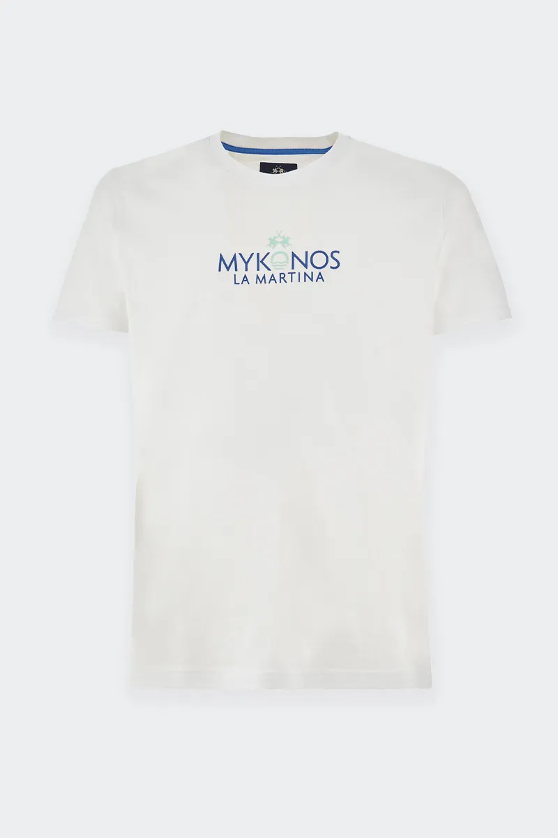 T-SHIRT MYKONOS IN JERSEY BIANCA