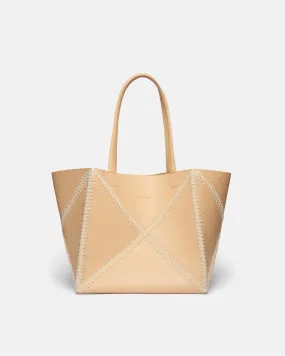 The Origami Tote - Alt Nappa Crochet Tote - Eggshell