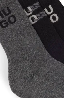 Three-pack of short-length socks with stacked logos