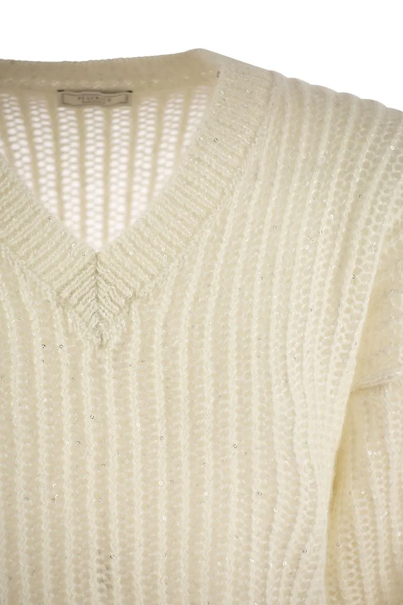 TRICOT SWEATER WITH MICROPAILLETTES